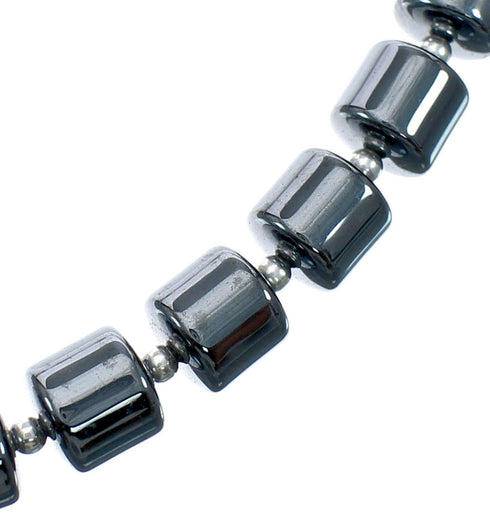 Hematite Genuine Sterling Silver Southwest Bead Necklace JX128481